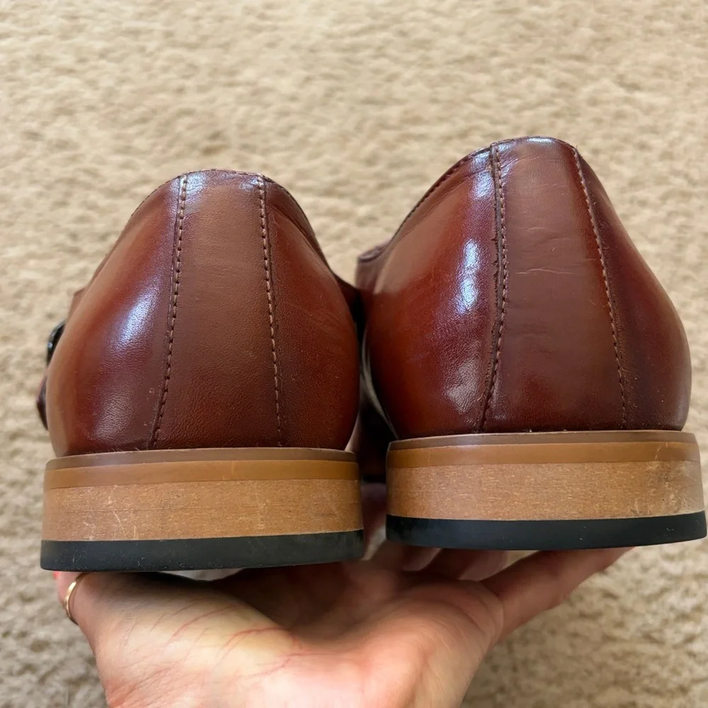 Stacy Adam’s cognac leather monk strap loafer dress shoe 12M - Picture 5 of 13
